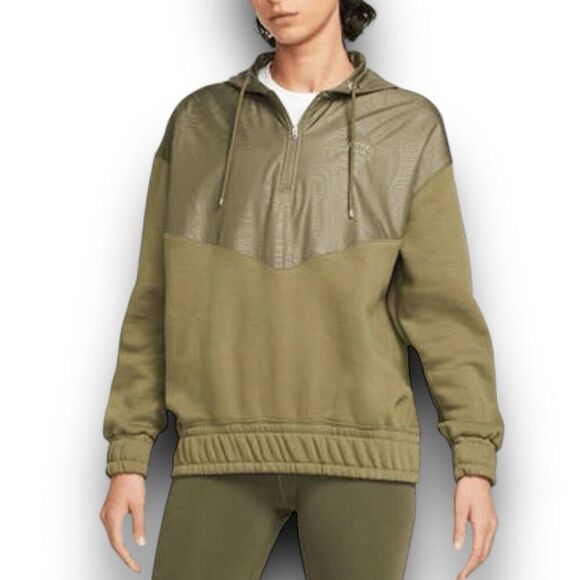 Nike Hoodie Womens S Green Sportswear Icon Clash 1/4 Zip Oversized DQ7147 Sporty - Picture 1 of 11